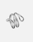 Detailed Snake Ring - Silver (Adjustable)