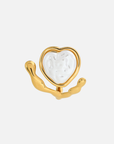 Pearl Heart Ring (Adjustable)