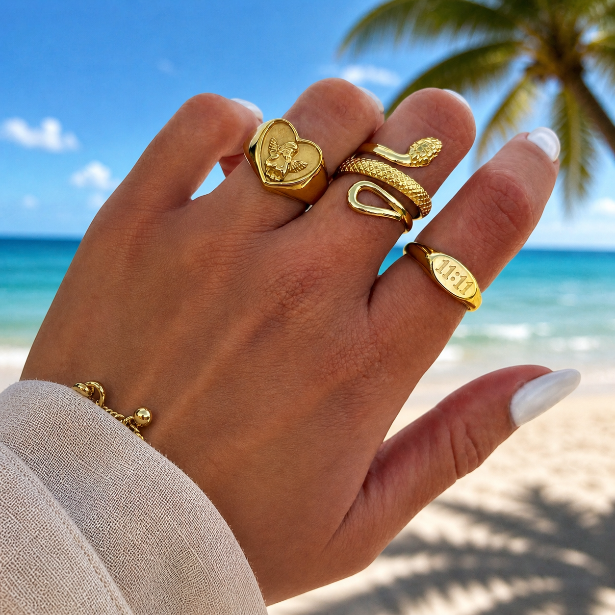 Anillo de serpiente detallado (ajustable)